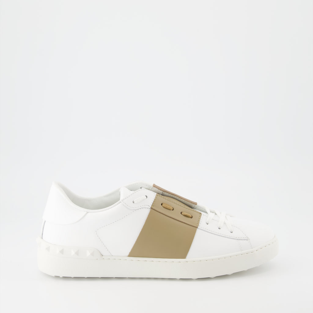 Baskets Open beige blanc