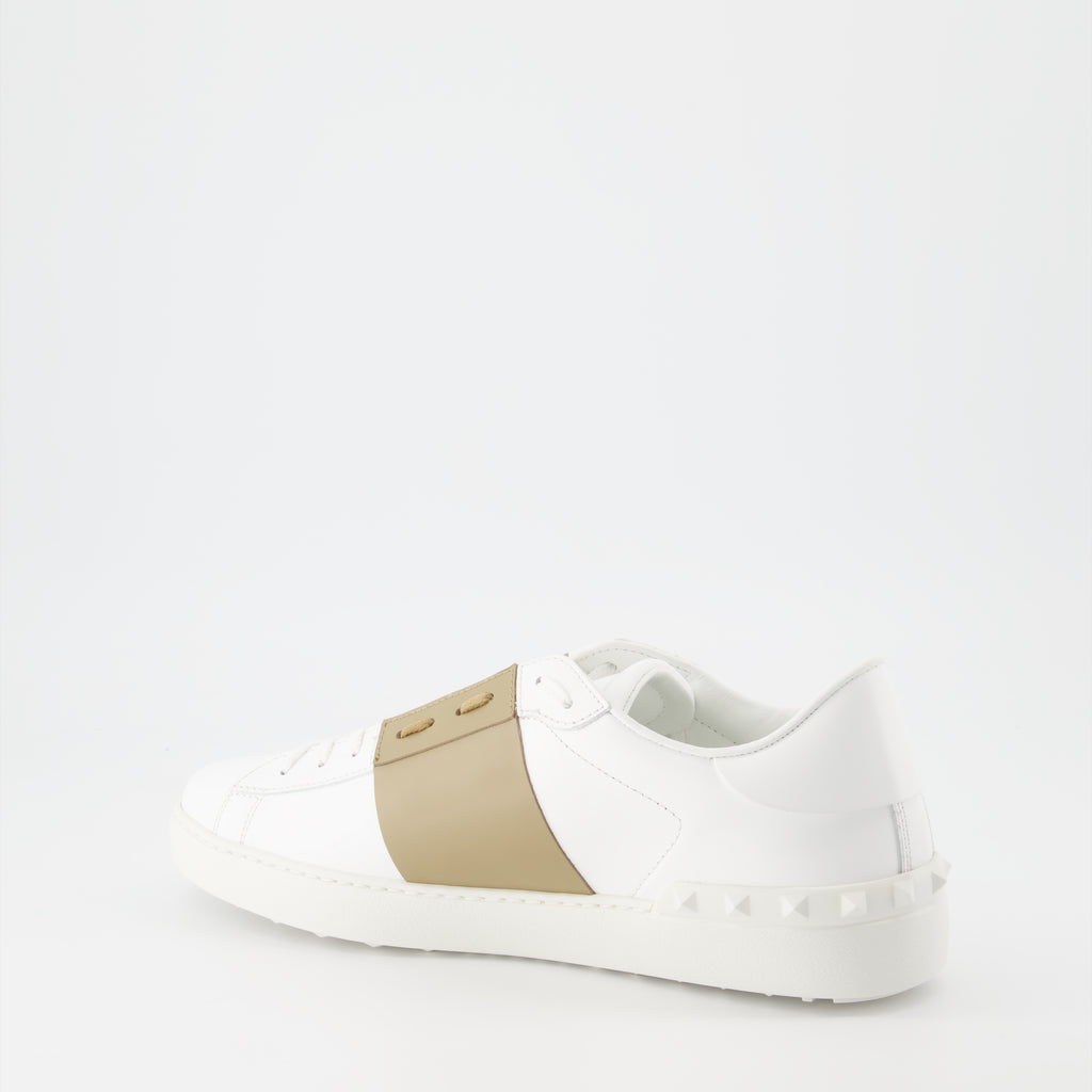 Baskets Open beige blanc