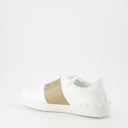 Baskets Open beige blanc