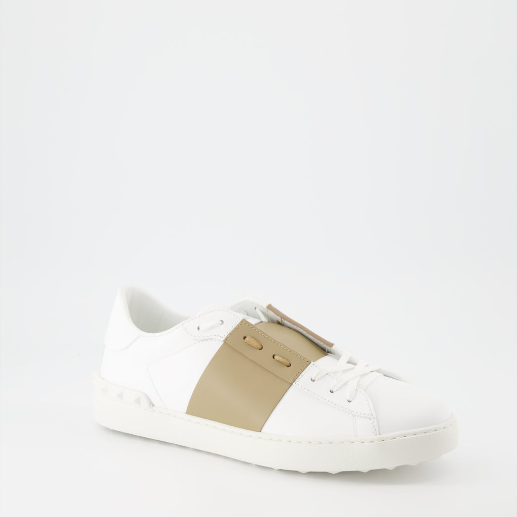 Baskets Open beige blanc