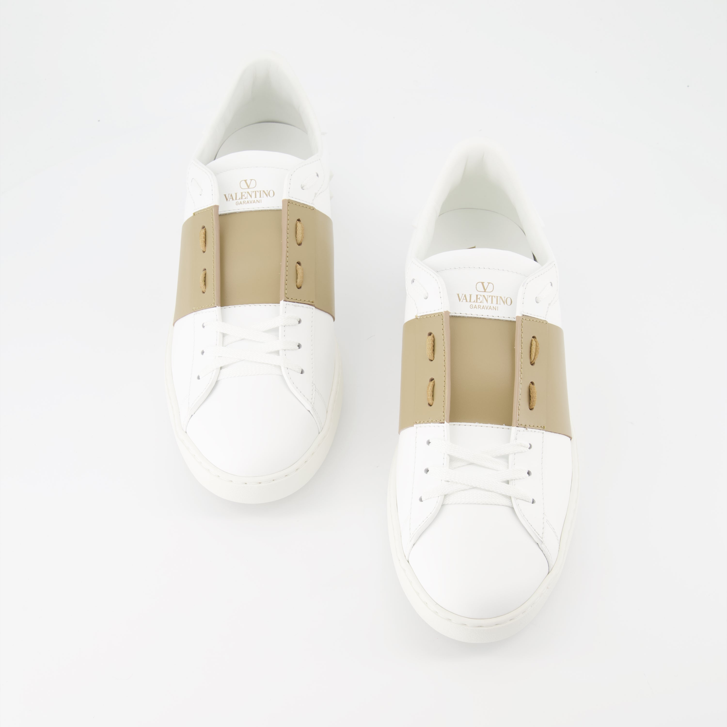Baskets Open beige blanc