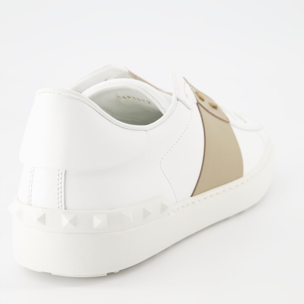 Baskets Open beige blanc