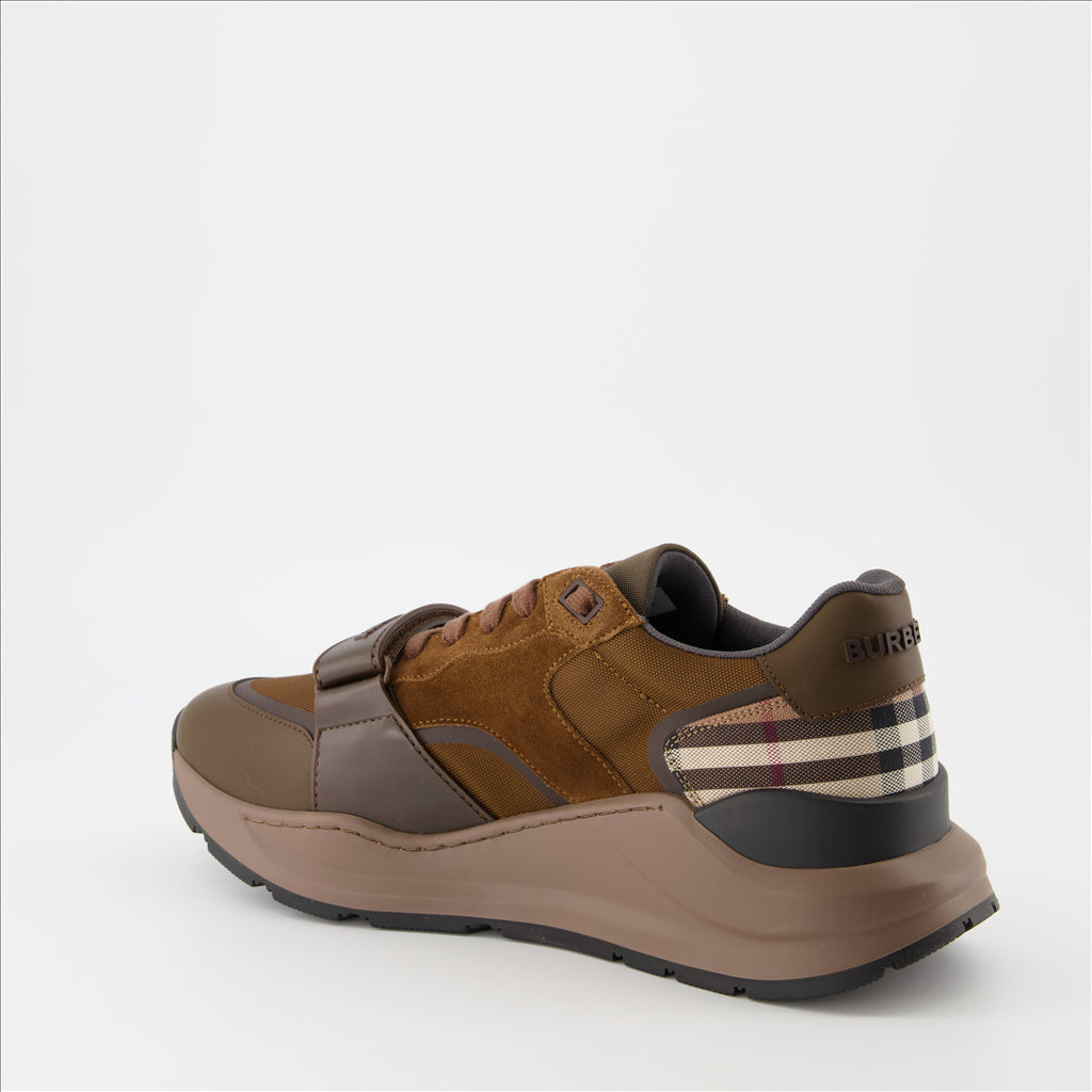 Tênis Baskets Ramsey Burberry Marrom Homme