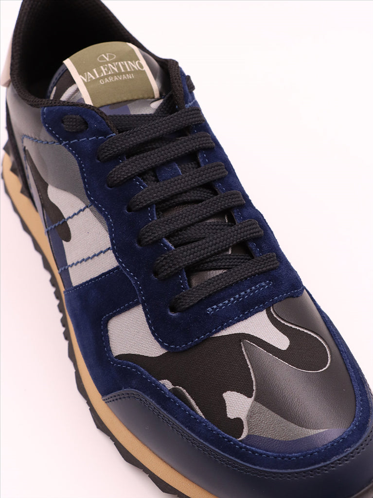 Chaussures de ville Baskets Rockrunner Valentino Garavani Bleu Homme