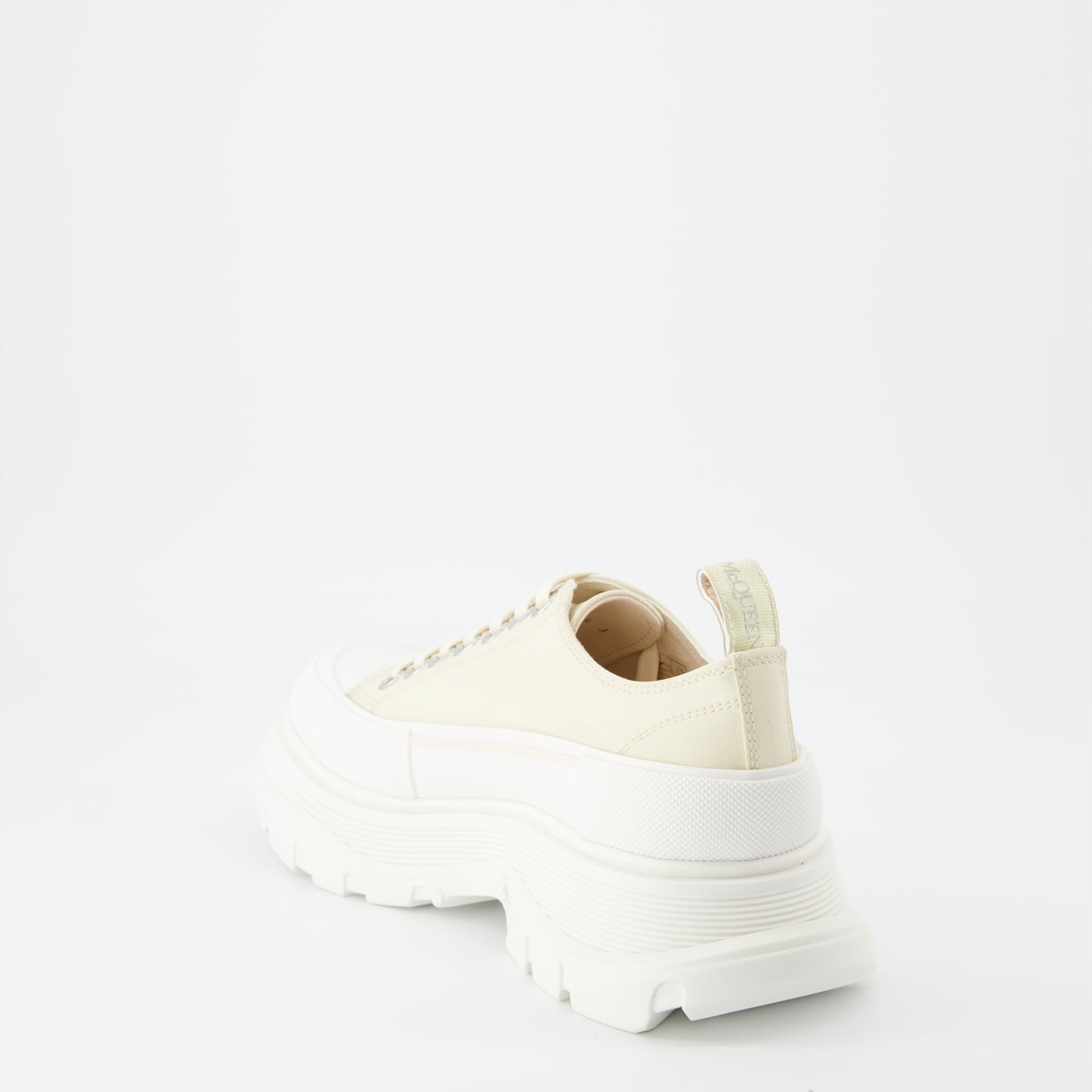 Sneaker Baskets Tread Slick Graffiti Alexander McQueen Beige Femme