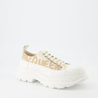 스니커즈 Baskets Tread Slick Graffiti Alexander McQueen 베이지 Femme