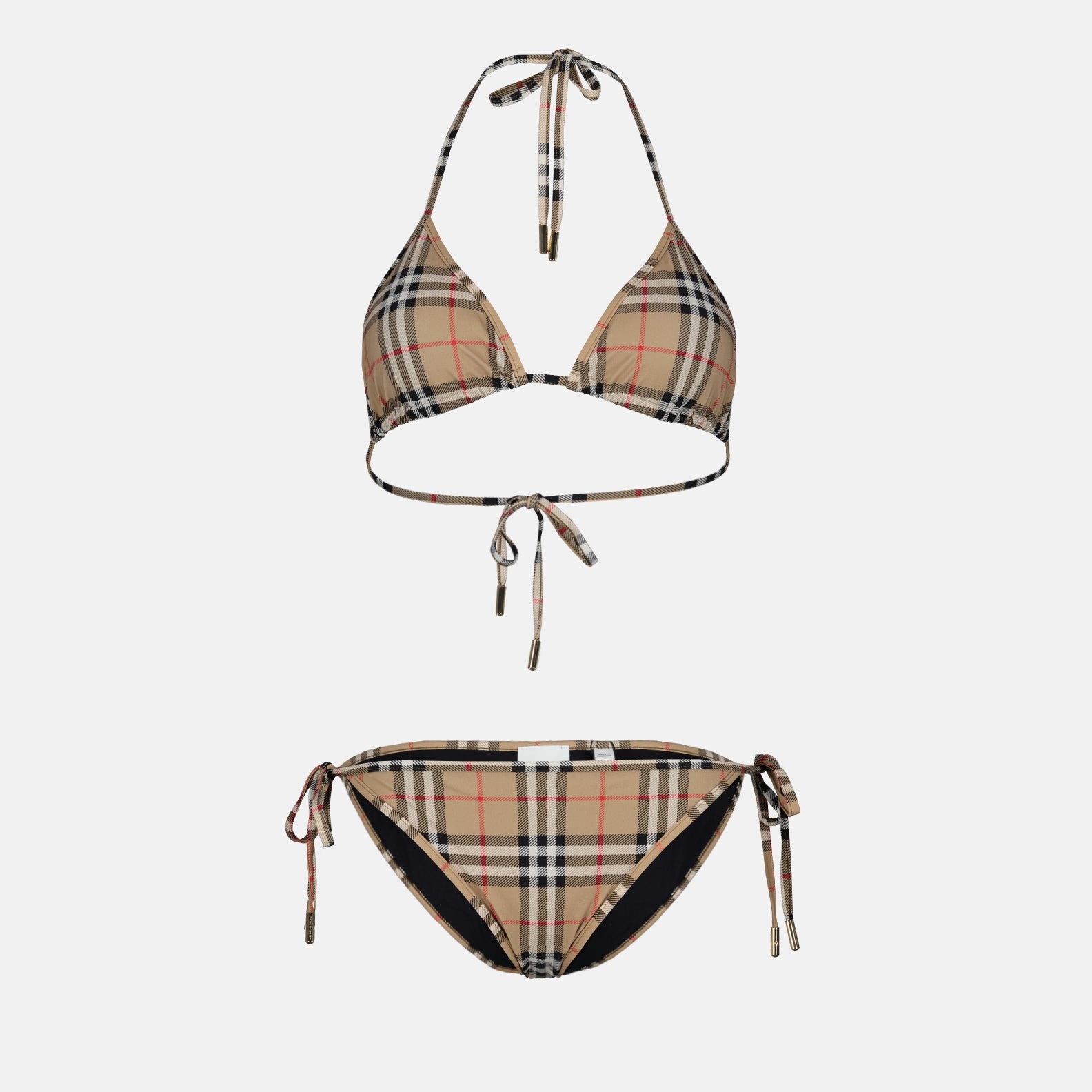 Moda praia Bikini Check Vintage Burberry Bege Femme