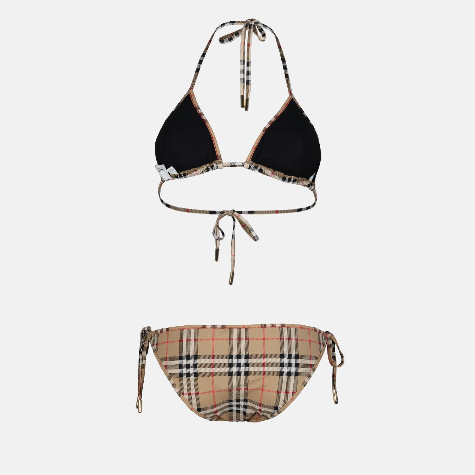 Moda praia Bikini Check Vintage Burberry Bege Femme