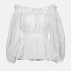 Tops Blouse à col bardot Alexander McQueen Blanc Femme