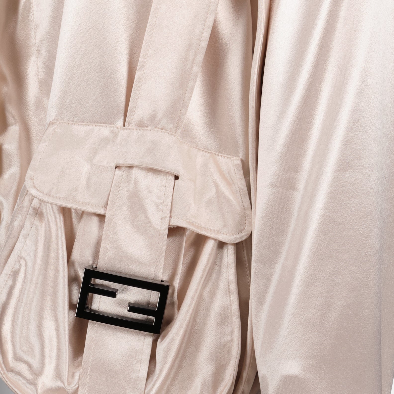 Vestes Blouson en satin Fendi Beige Femme