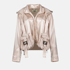 Vestes Blouson en satin Fendi Beige Femme