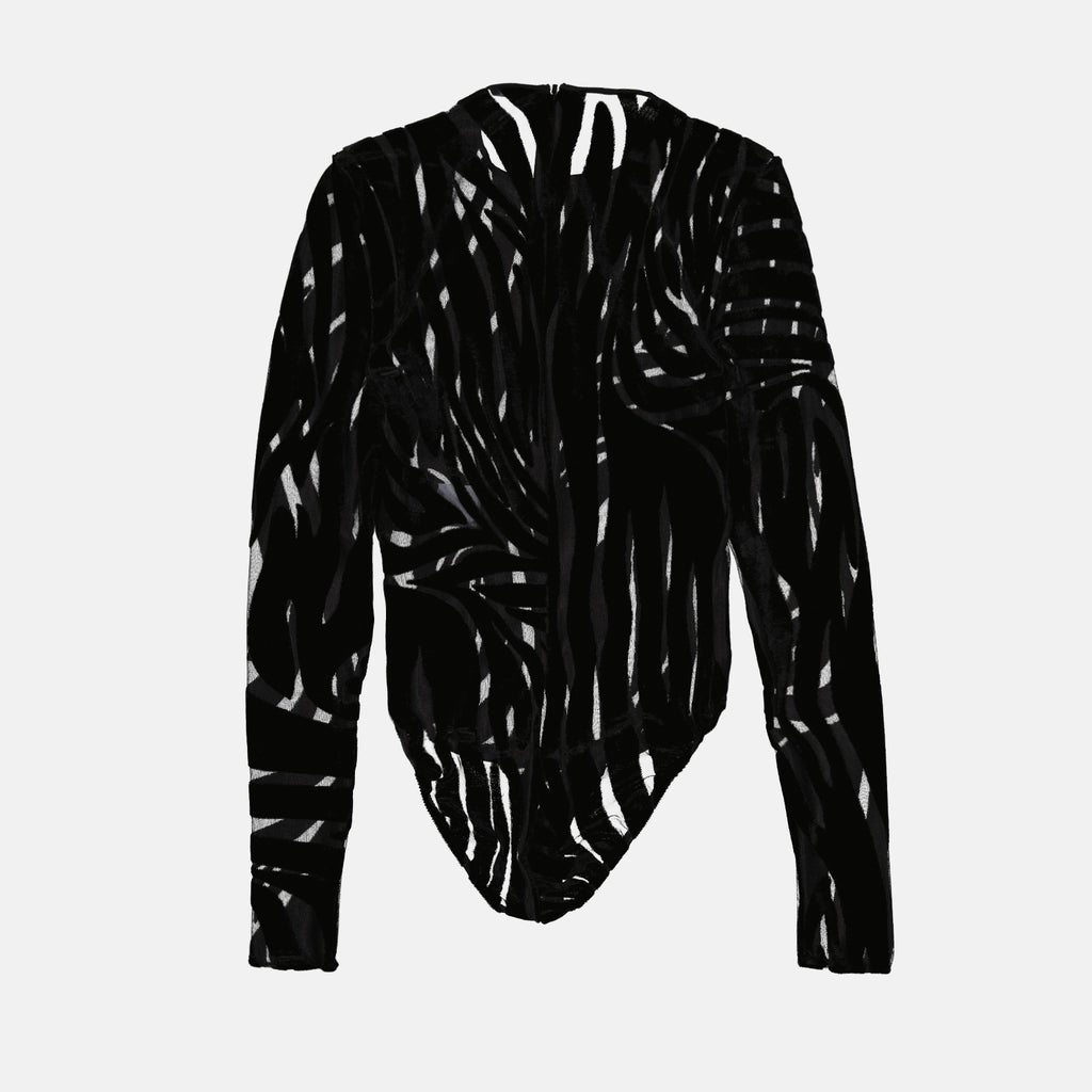 Tops Zebra Bodysuit Versace Black Women