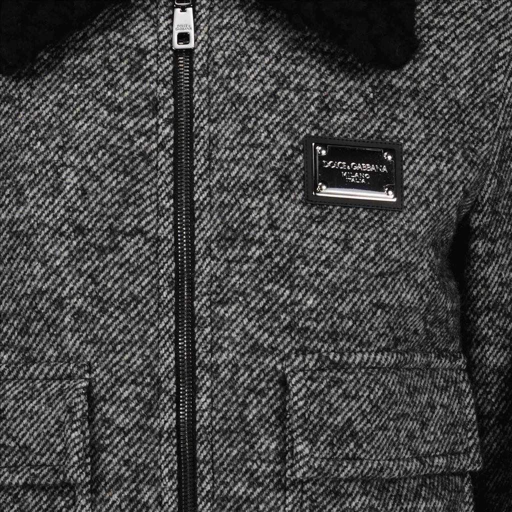 Giacche Bomber en laine Dolce & Gabbana Grigio Homme
