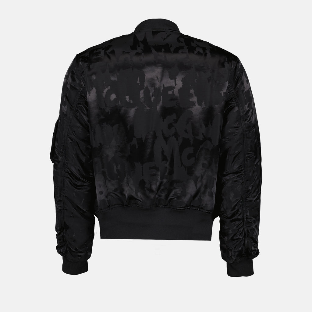 Chaquetas Bomber Graffiti Alexander McQueen Negro Homme