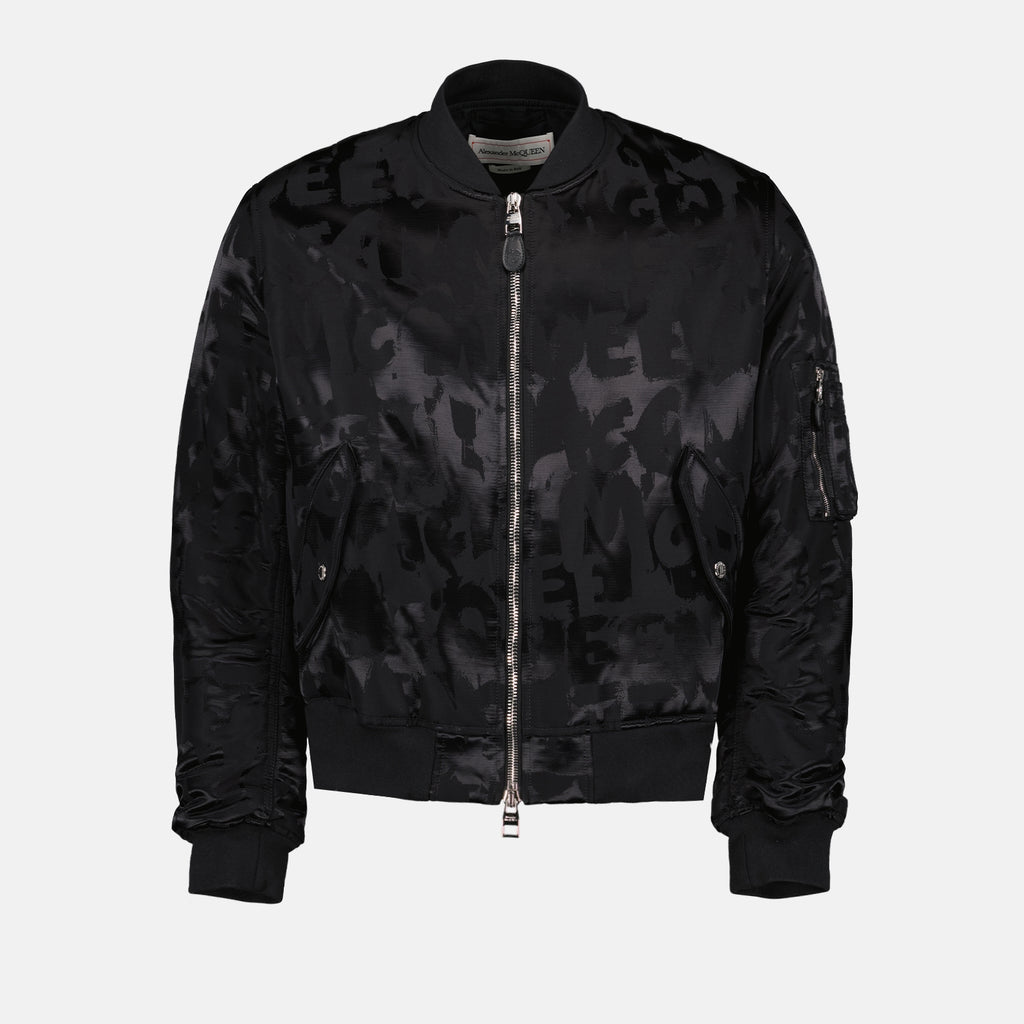 Chaquetas Bomber Graffiti Alexander McQueen Negro Homme