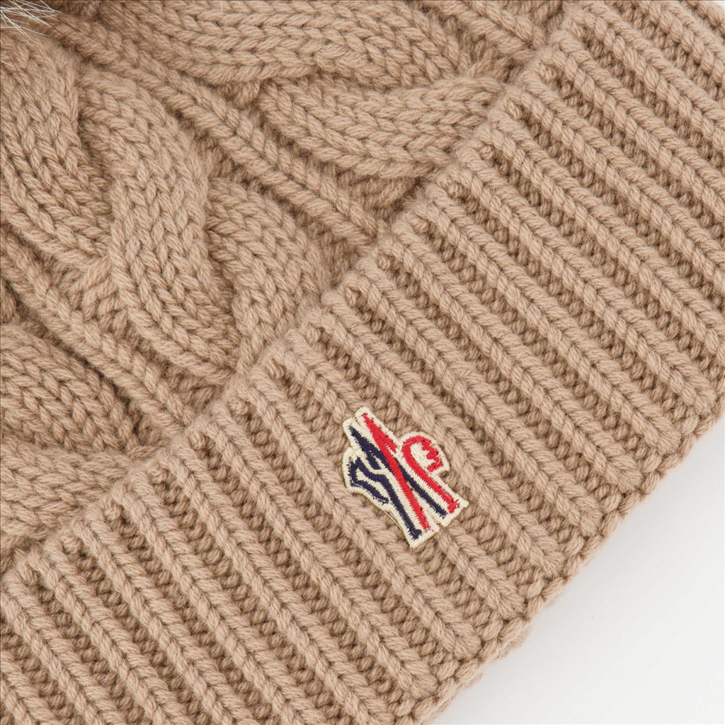 ハット・キャップ・ビーニー ポンポンハット Moncler Grenoble ベージュ 女性