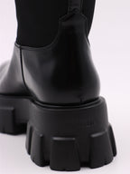 Bottes Bottes à logo Prada Noir Femme