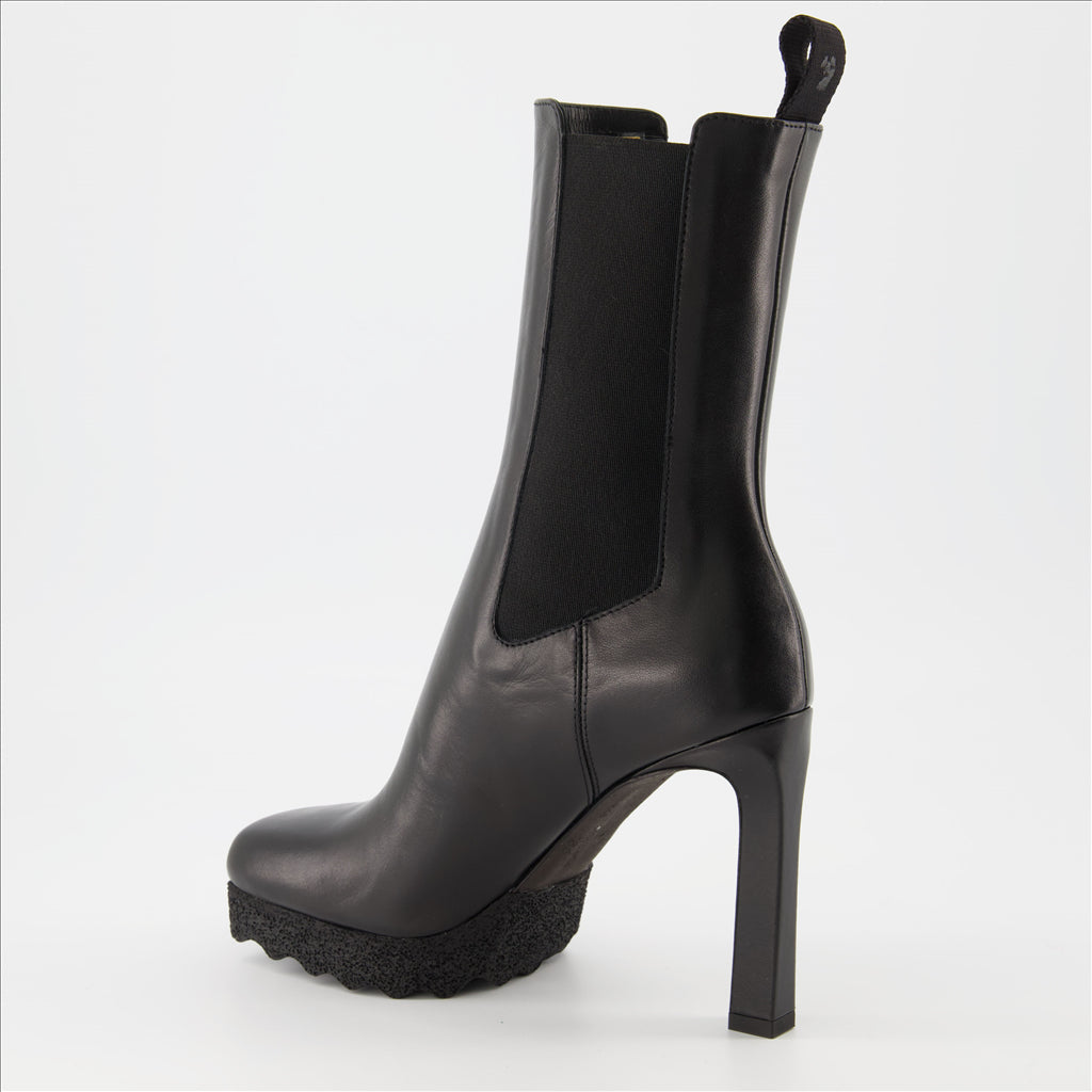 Sneaker Bottes à talon Noir Off-White Schwarz Femme