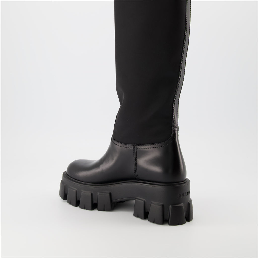 Botas Bottes hautes Prada Preto Femme