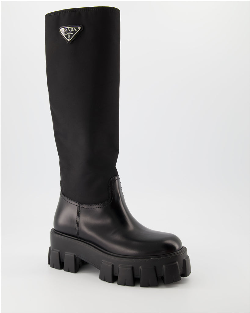 Botas Bottes hautes Prada Preto Femme