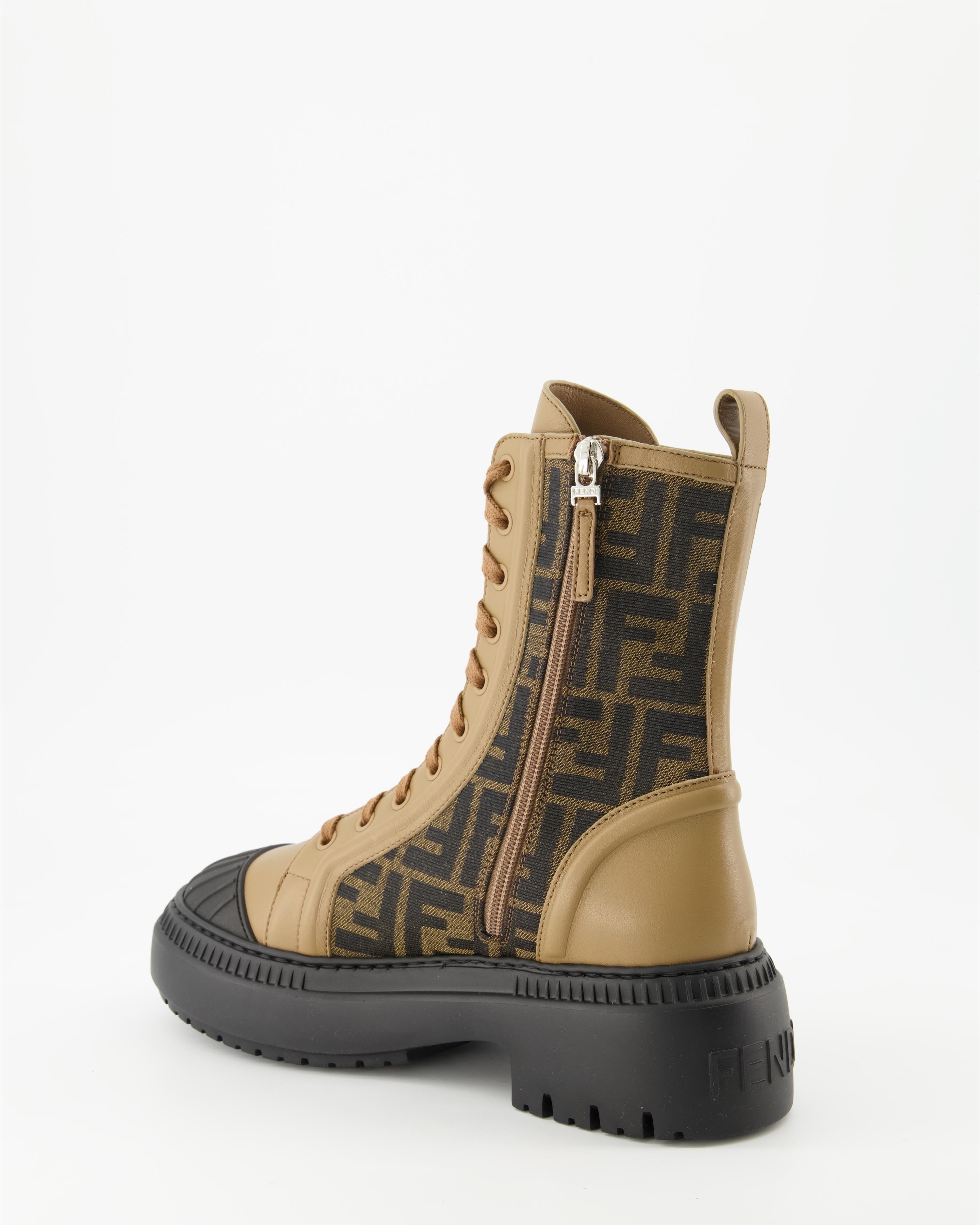 스니커즈 Bottines Biker Marron Fendi 갈색 Femme