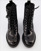 Ankle boots Combat ankle boots in leather and Re-Nylon Prada Black Women