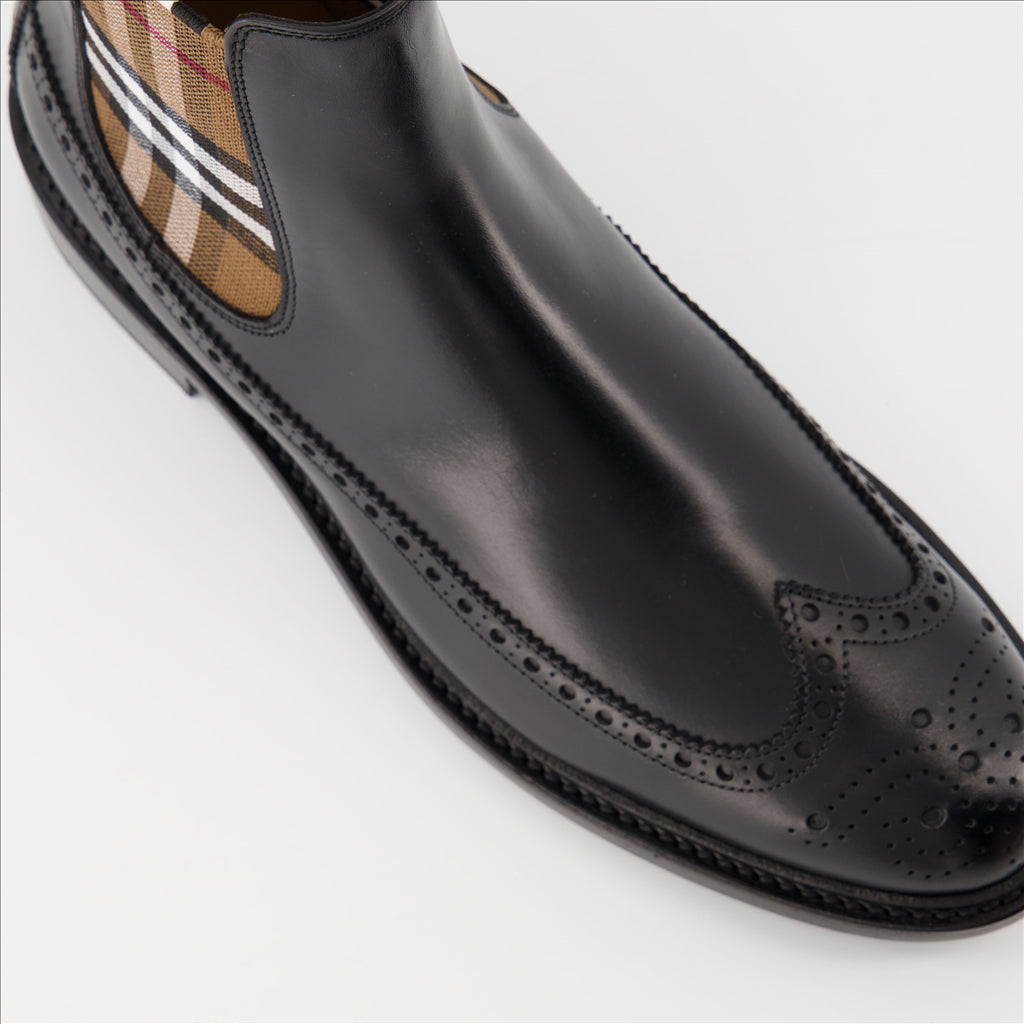 Bottes et bottines Bottines à carreaux Burberry Noir Homme