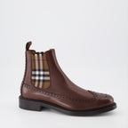 Bottes et bottines Bottines à carreaux Burberry Marron Homme