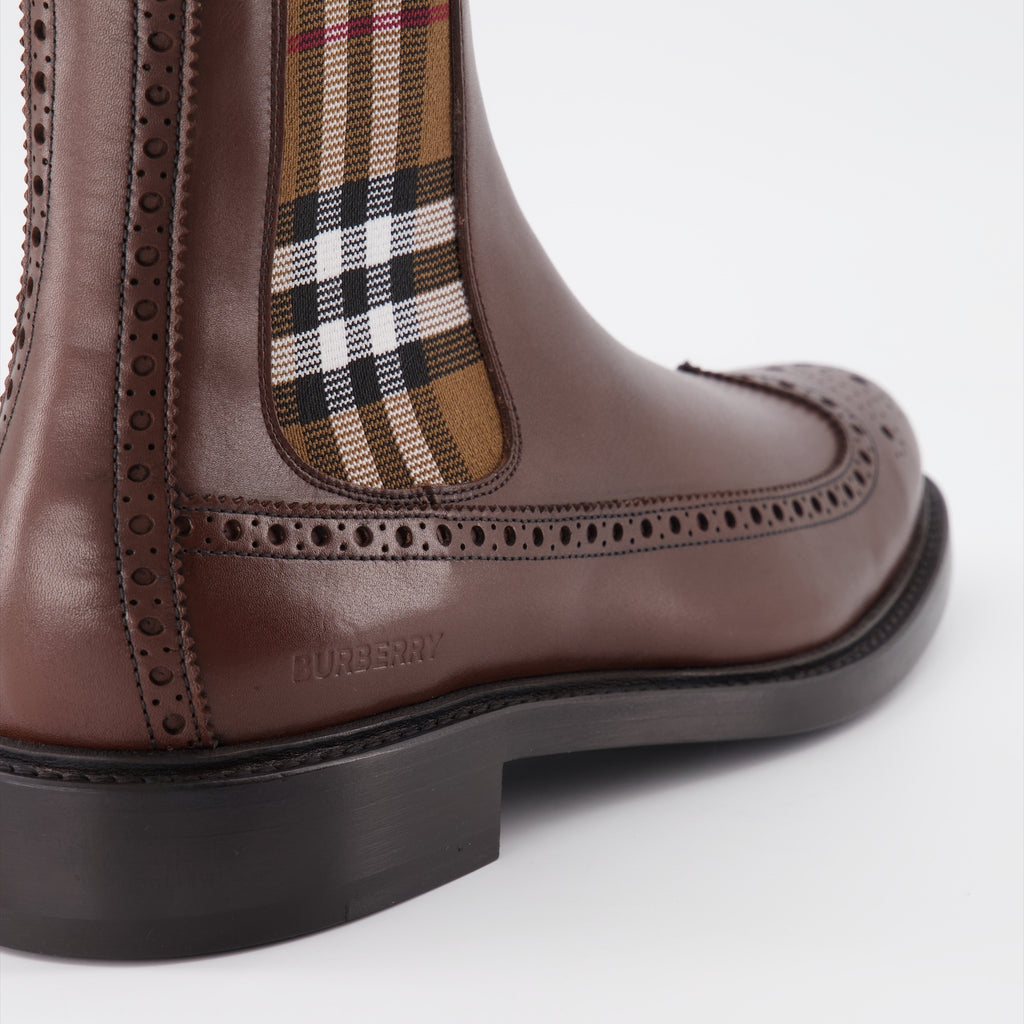 Bottes et bottines Bottines à carreaux Burberry Marron Homme