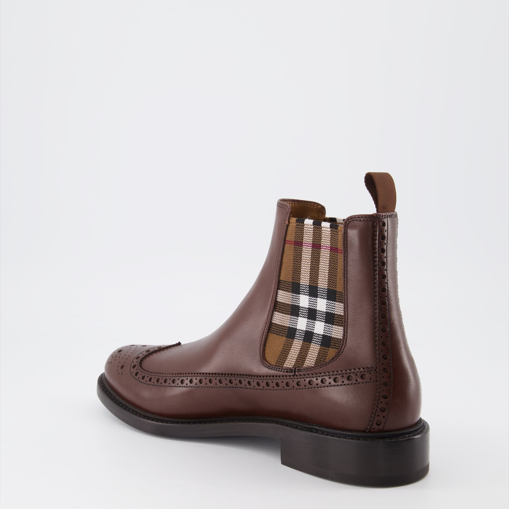 Bottes et bottines Bottines à carreaux Burberry Marron Homme