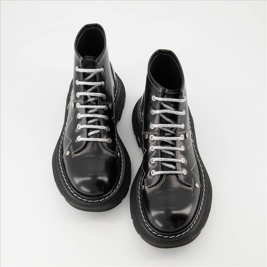 Bottines Bottines en cuir Alexander McQueen Noir Femme