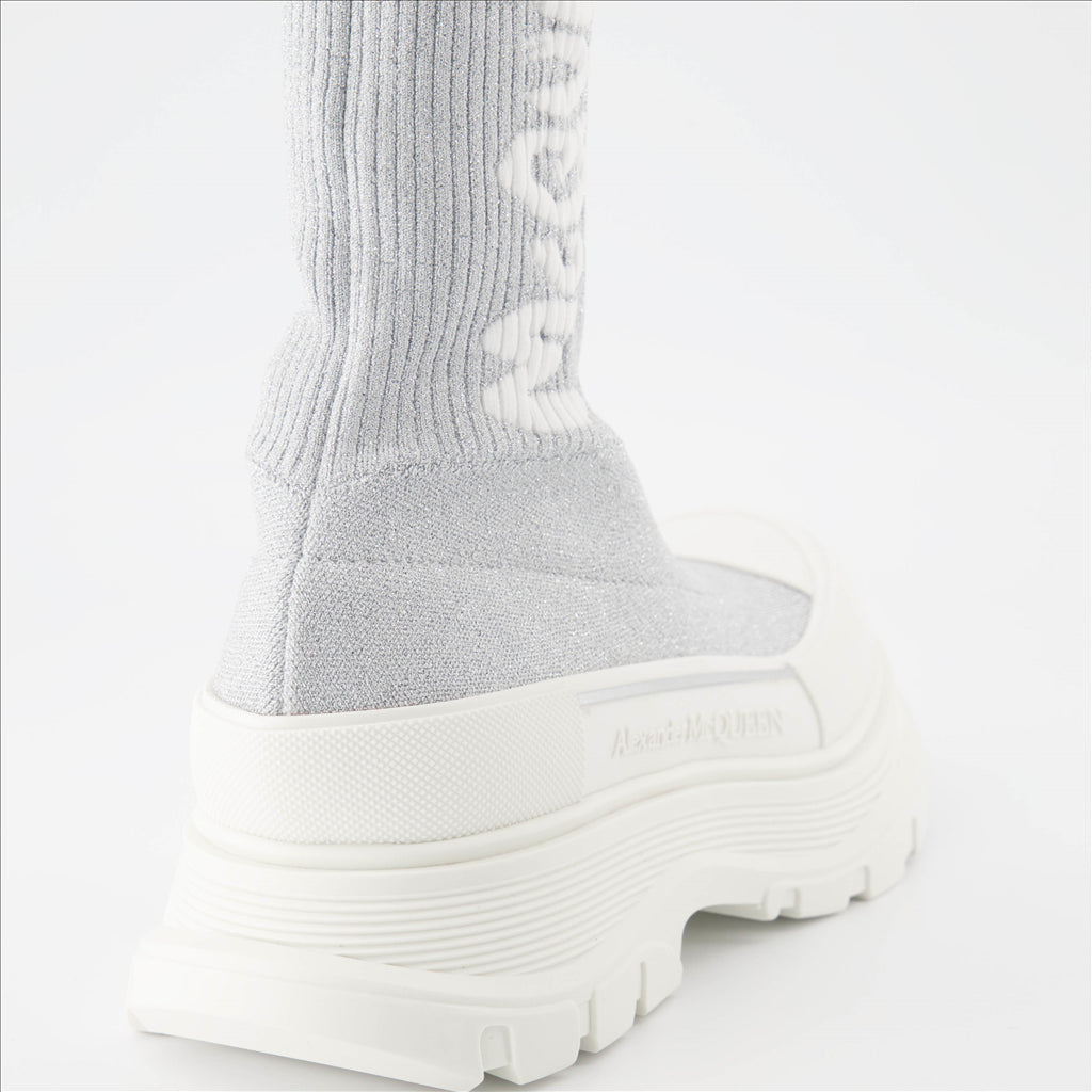 Ankle boots Graffiti ankle boots Alexander McQueen Silver Women