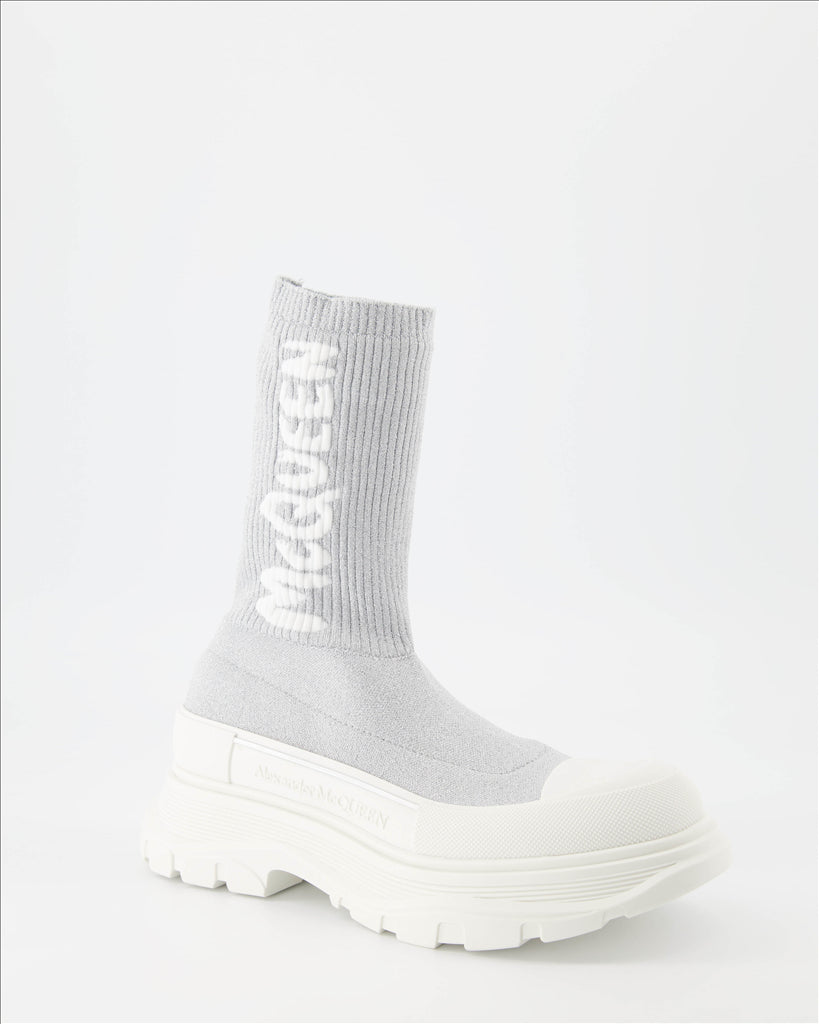 Ankle boots Graffiti ankle boots Alexander McQueen Silver Women