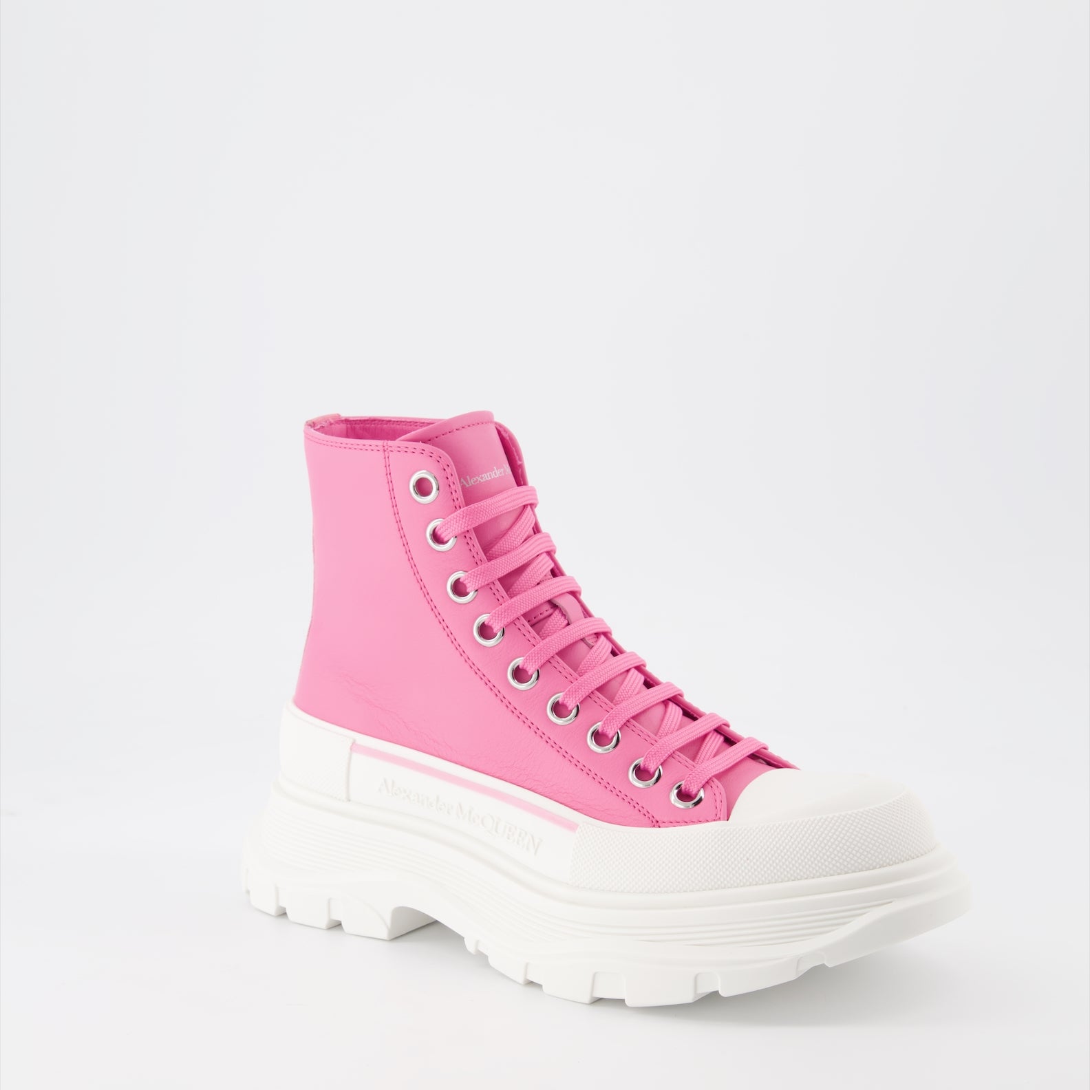 Botins Bottines Tread Slick Alexander McQueen Rosa Femme