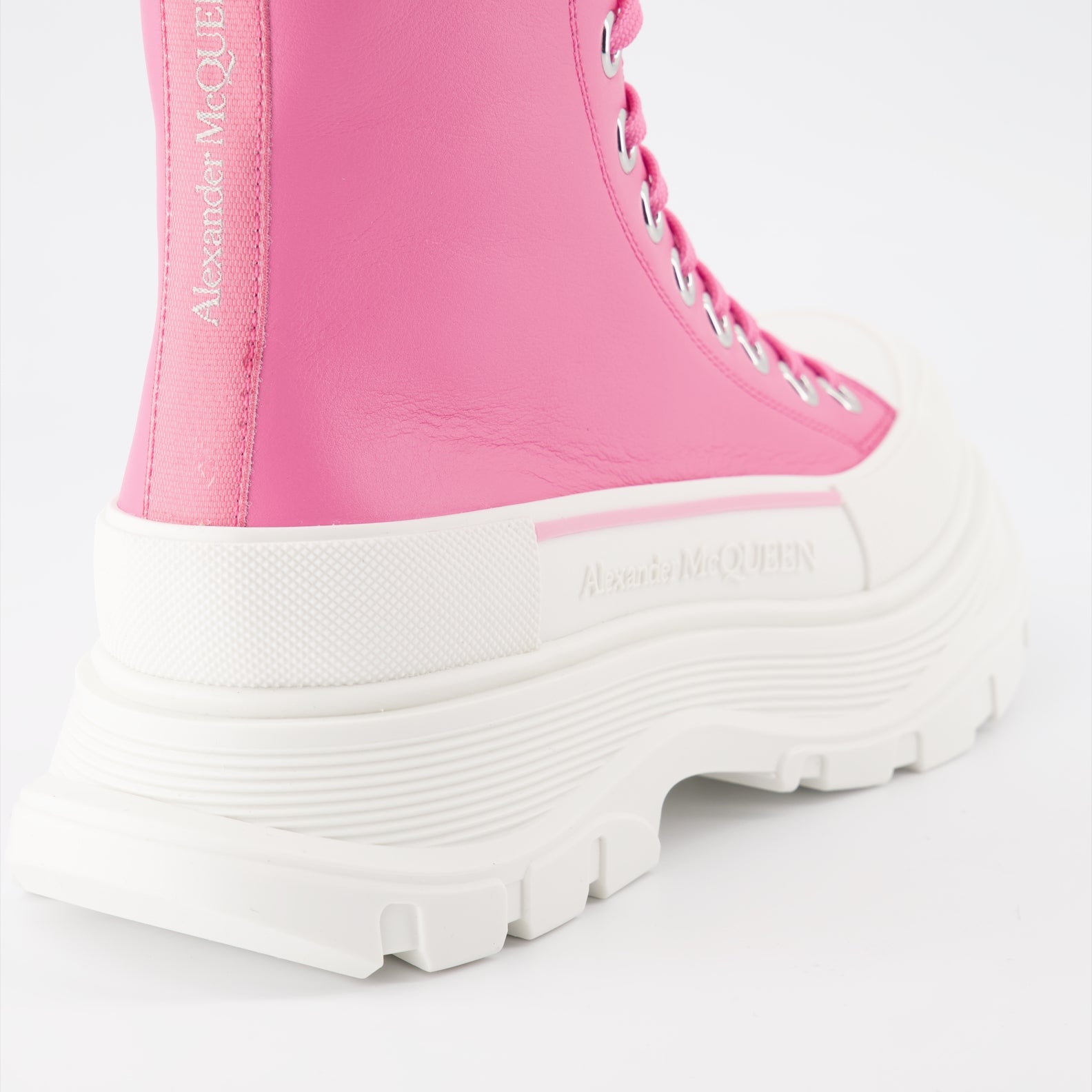 Botins Bottines Tread Slick Alexander McQueen Rosa Femme
