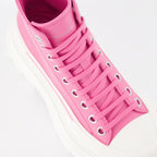 Botins Bottines Tread Slick Alexander McQueen Rosa Femme