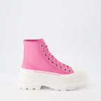Botins Bottines Tread Slick Alexander McQueen Rosa Femme