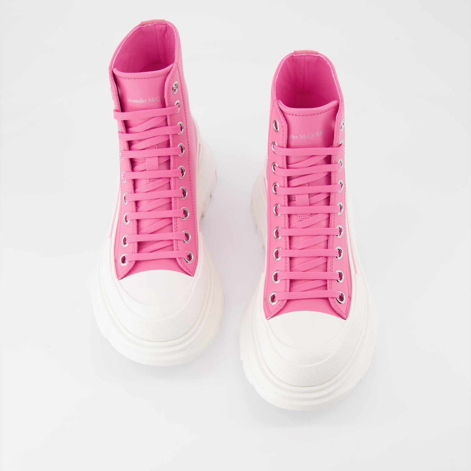 Botins Bottines Tread Slick Alexander McQueen Rosa Femme