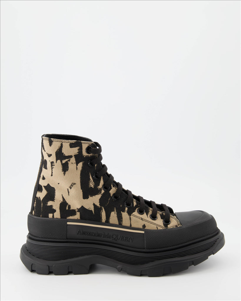 Botas e botins Bottines Tread Slick Graffiti Alexander McQueen Bege Homme