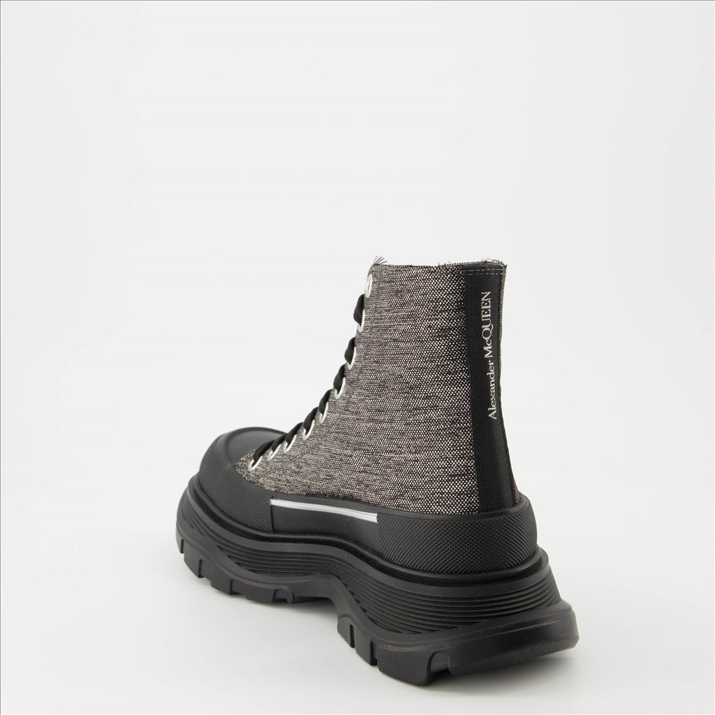 Botins Bottines Tread Slick Alexander McQueen Cinza Femme