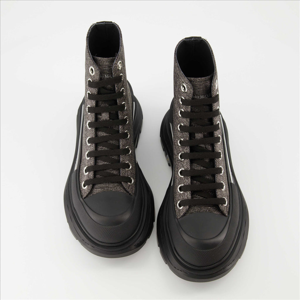 Botins Bottines Tread Slick Alexander McQueen Cinza Femme