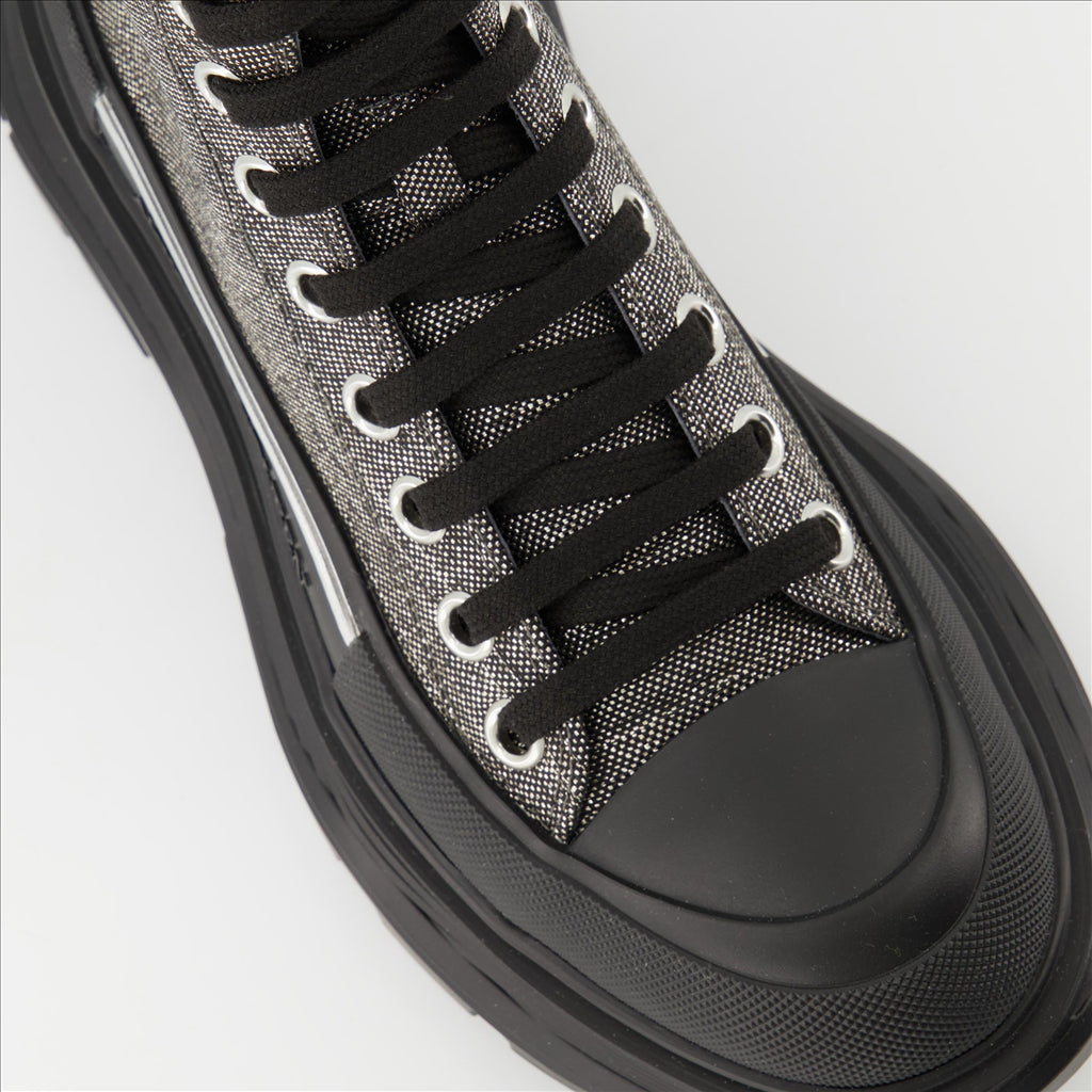 Botins Bottines Tread Slick Alexander McQueen Cinza Femme