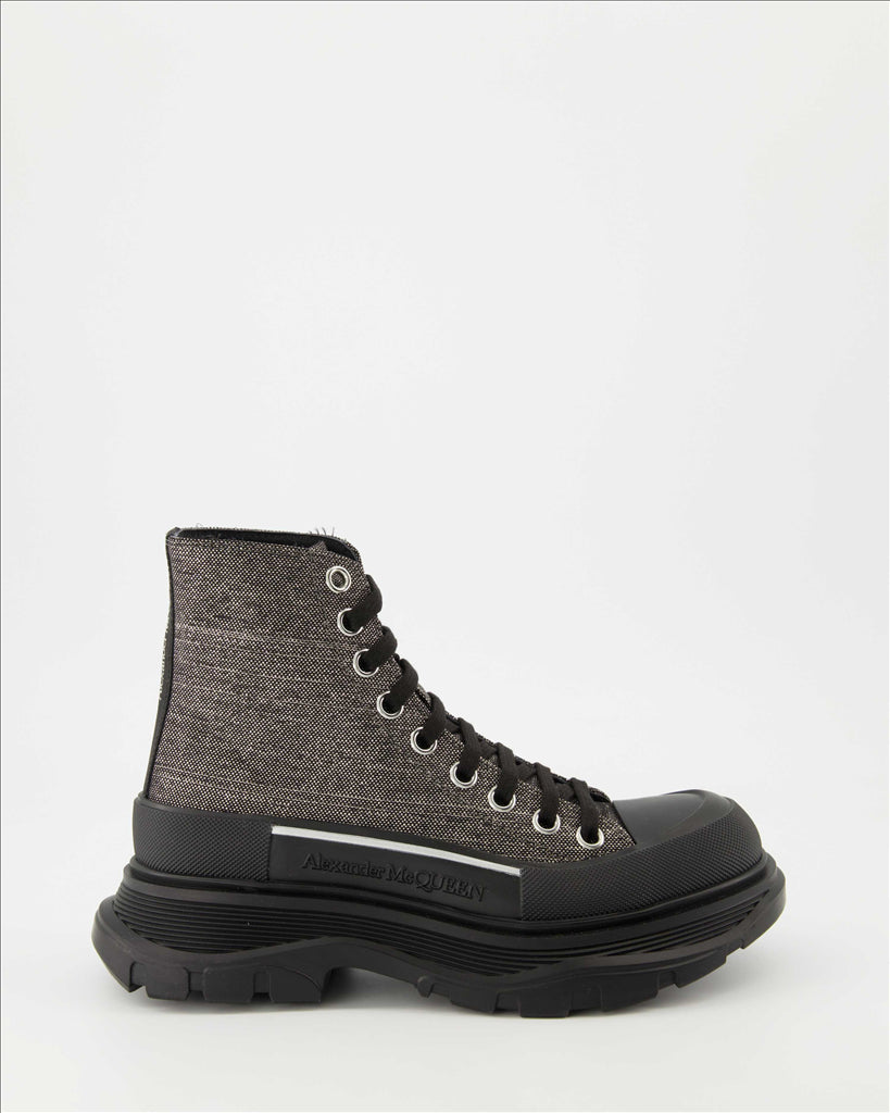 Botins Bottines Tread Slick Alexander McQueen Cinza Femme