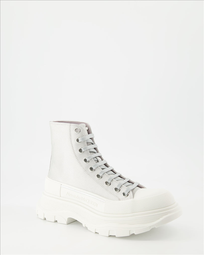 Botins Bottines Tread Slick Alexander McQueen Cinza Femme