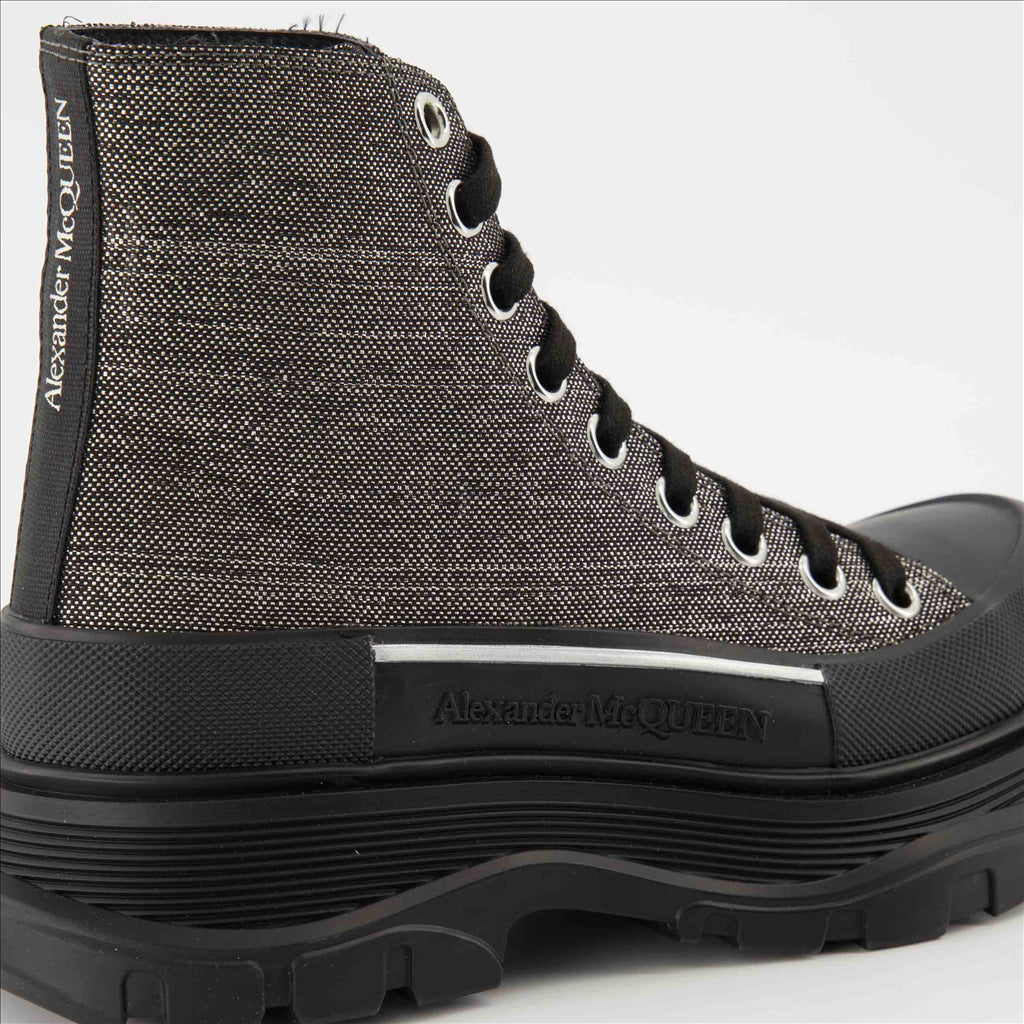 Botins Bottines Tread Slick Alexander McQueen Cinza Femme