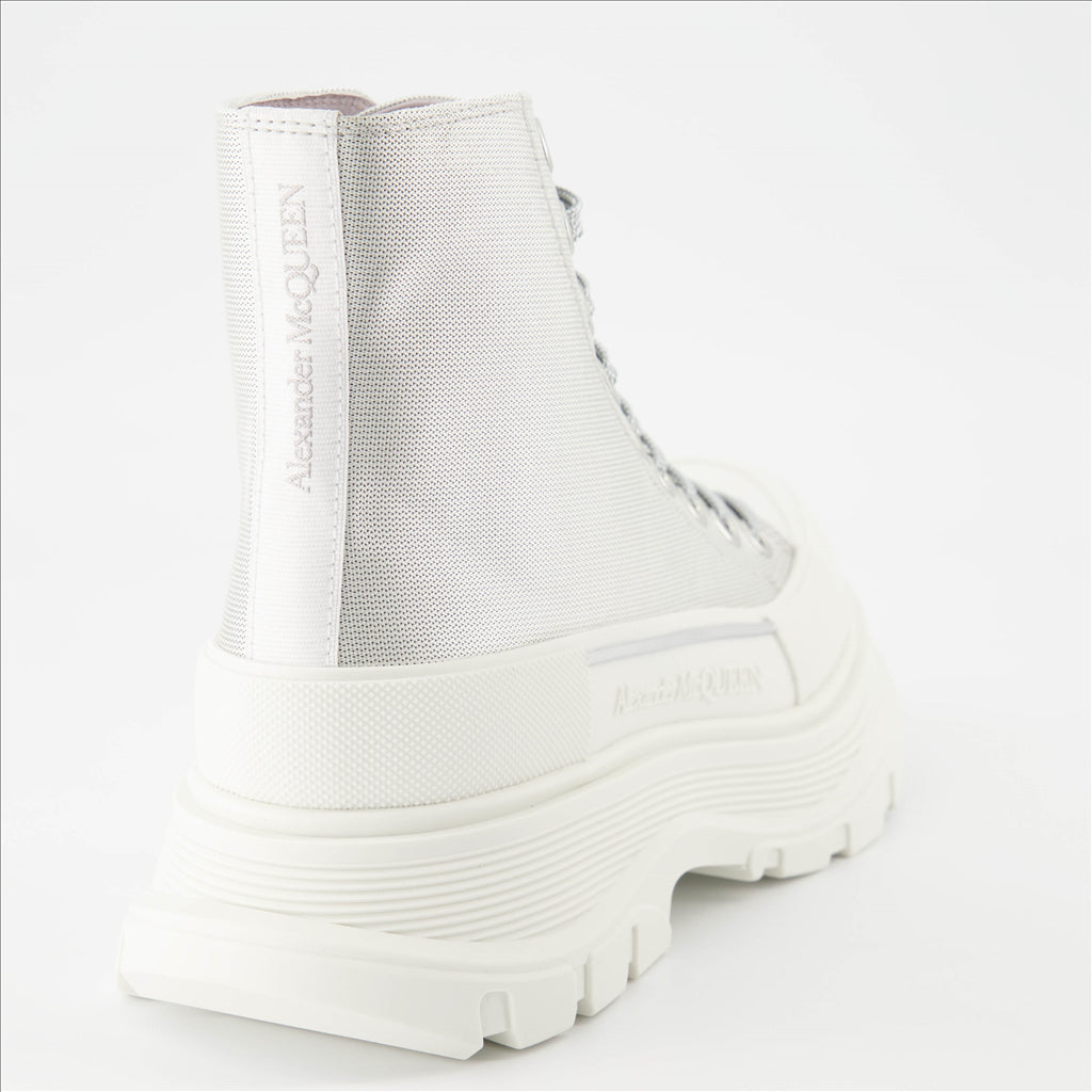 Botins Bottines Tread Slick Alexander McQueen Cinza Femme