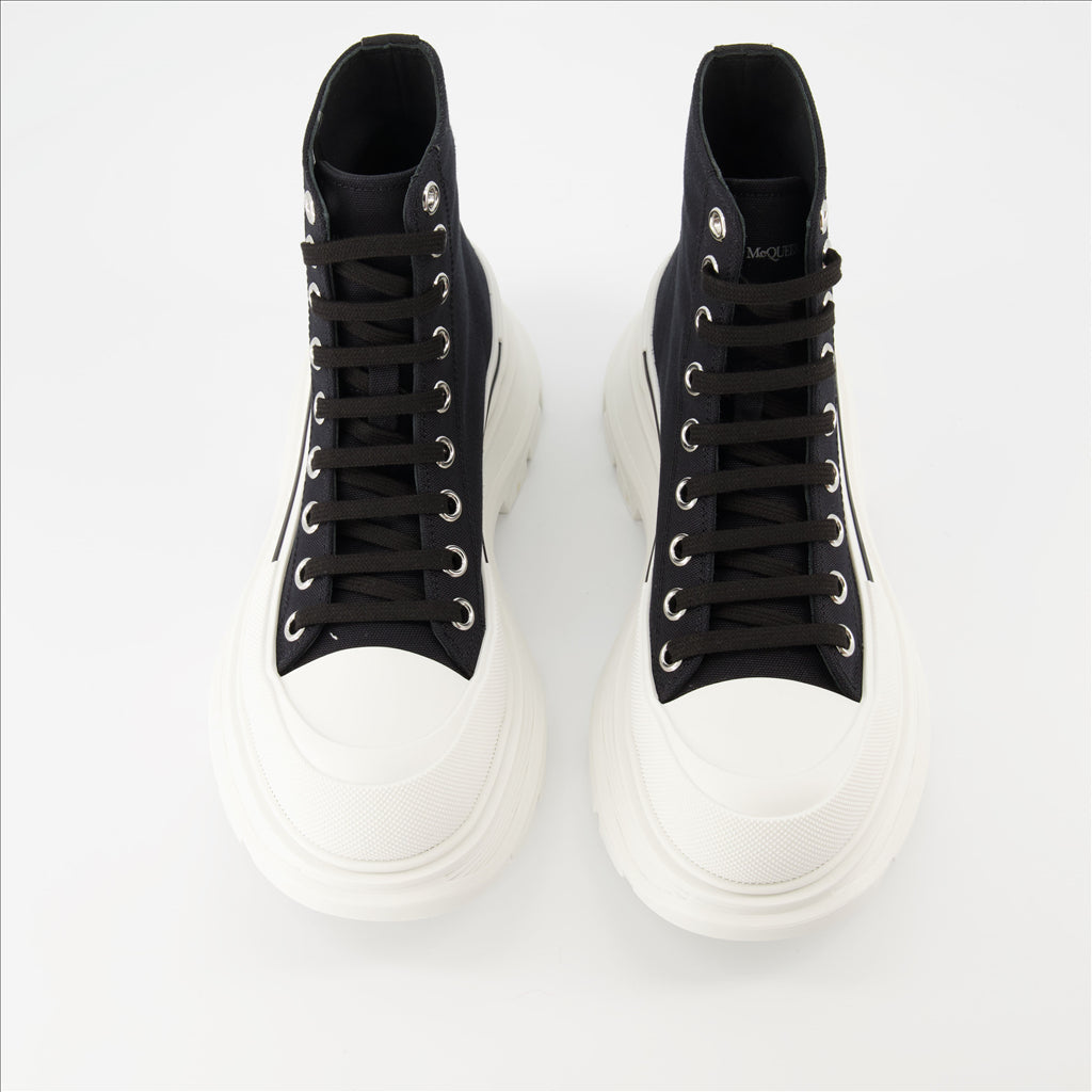 Botins Bottines Tread Slick Alexander McQueen Preto Femme