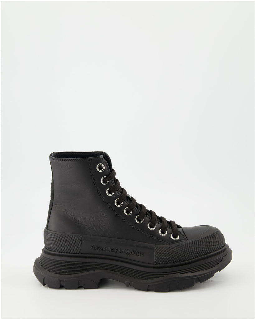 Tênis Bottines Tread Slick Alexander McQueen Preto Homme