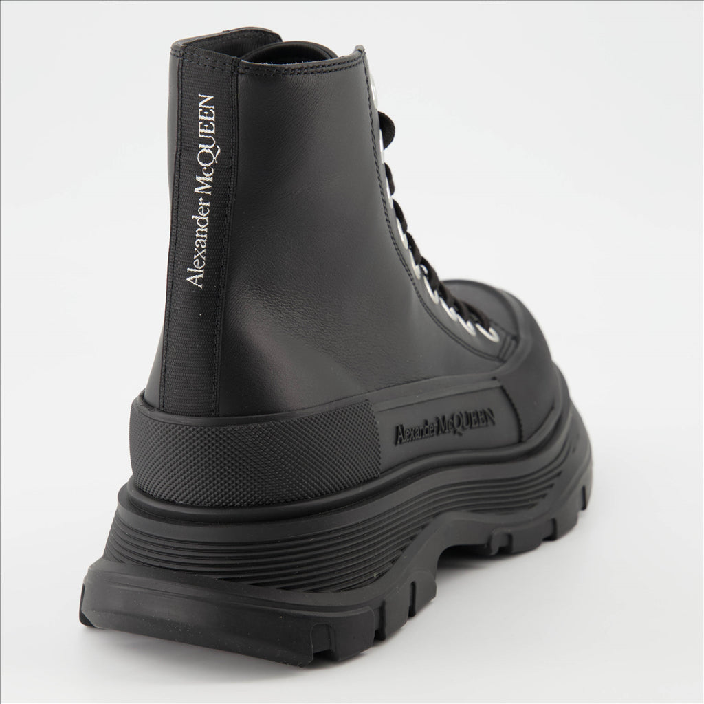 Tênis Bottines Tread Slick Alexander McQueen Preto Homme