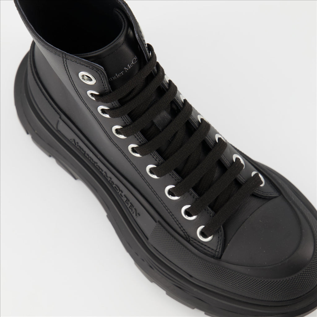 Tênis Bottines Tread Slick Alexander McQueen Preto Homme